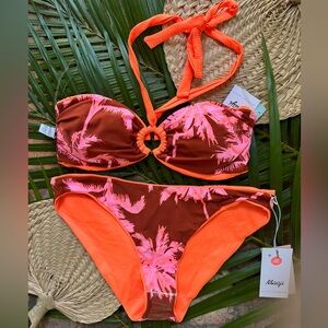 🌴💦 MAAJI 💦🌴 Vibrant Orange Bikini Bandeau Swim Bikini 2 PIECE set